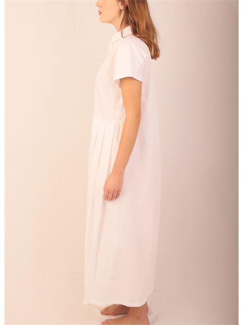 Long dress in white poplin Laboratorio Capri | ANGELITEBIANCO